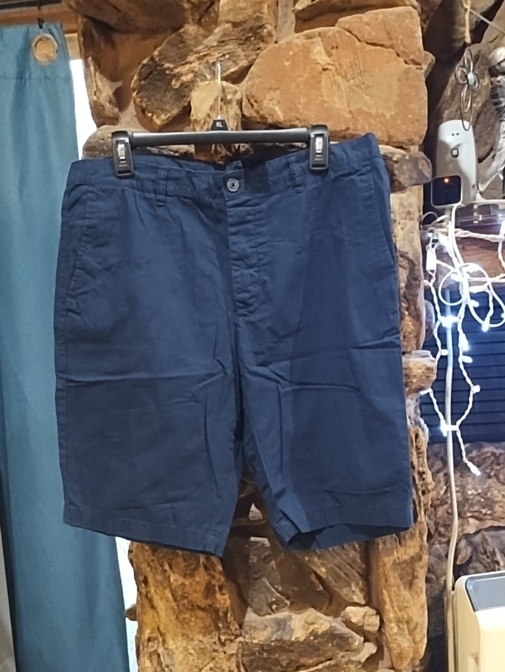 H&M Navy Flat-Front Men's Shorts